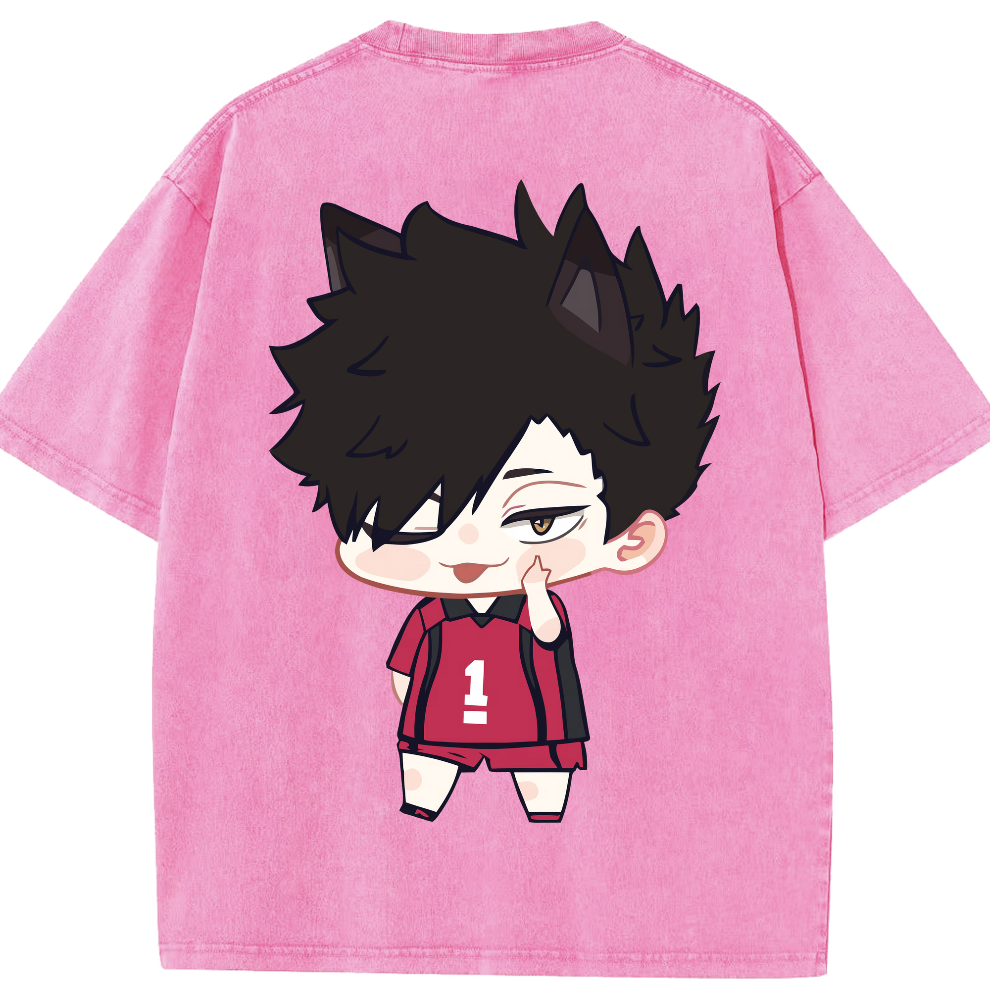 （画像用） ハイキュー!! Haikyu!! 綿100% ヴィンテージ風 半袖Tシャツ（背面プリント）